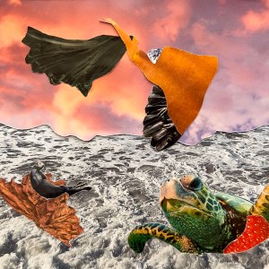 Original Handcrafted collage of the Native American Goddess Sky Woman